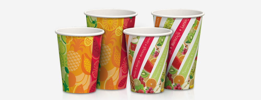Potes de papel, Sustentáveis, 100% biodegradáveis,100% ecológicos, reciclável, compostável, frozen-yogurt, sucos da Estilo Pack
